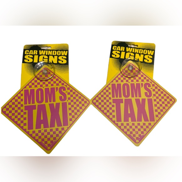 New Set of 2 “MOM’S TAXI” Car Window Signs - Picture 1 of 4